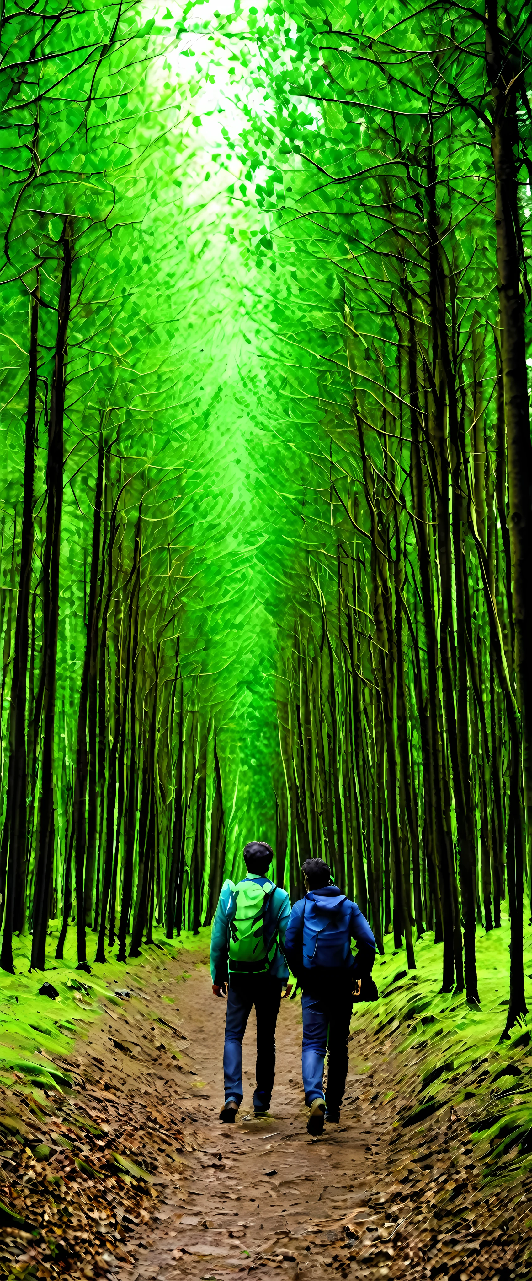31 Years old man walking in forest photo