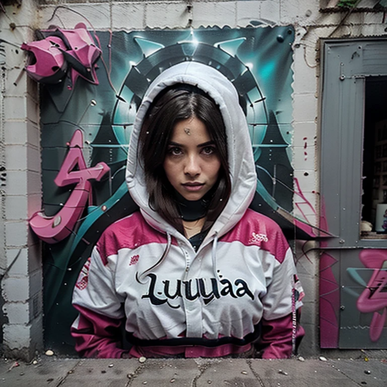 UN PRIMER PLANO DE UN GRAFFITI 3D CON LA PALABRA (((TEXT: "LAURA"))) , EL MEJOR GRAFFITI, EL GRAFFITI LO HACE UN CHICO CON ROPA URBANA, EN LA PARED DE UN EDIFICIO, LOS COLORES DEL GRAFFITI3DA SON ROSA, MORADO Y GRIS, DETALLADAMENTE REALIZADO,LETRAS PERFECTAMENTE DELINEADAS, FORMAN LA PALABRA "LAURA", EL JUEGO DE SOMBRAS Y PERSPECTIVA LE DAN UN TOQUE HIPER RFEALISTA, 8k, ANTES DE TERMIRAR VERIFICA QUE EL GRAFFITI PONGA LA PALABRA "LAURA",
