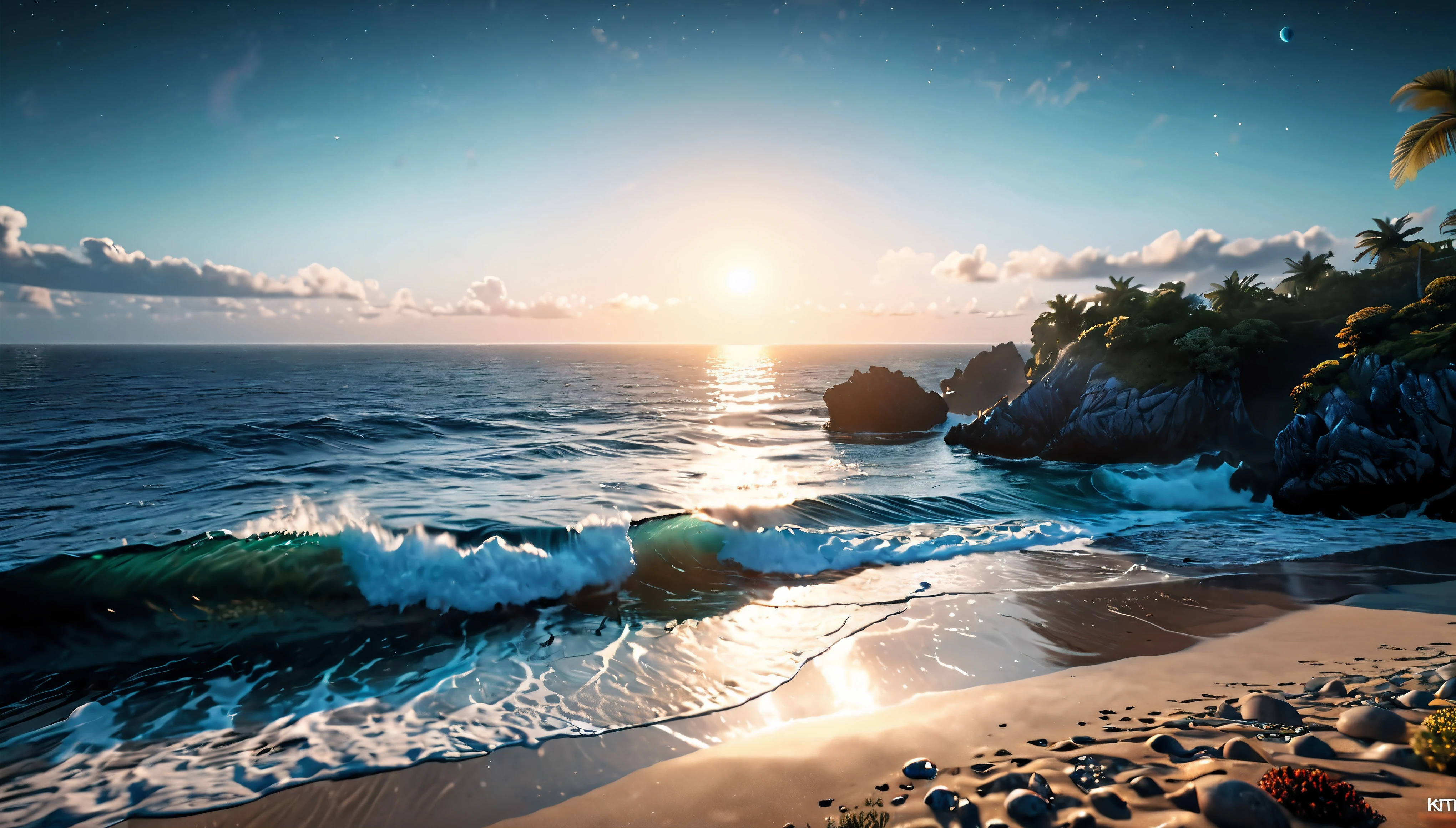 ((Masterpiece in maximum 16K resolution):1.6),((soft_color_photograpy:)1.5), ((Ultra-Detailed):1.4),((Movie-like still images and dynamic angles):1.3), ((Ultra wide angle):1.5),((fisheye lens photo):1.3). | (Cinematic photo of Beautiful Glowing Blue Beach Landscape), (Nearby Moons with visible ocean), (majestic ocean), ((tyndall effect):1.1), ((exotic night sky):1.2), ((sense of discovery):1.1), (shimmer), (visual experience), (Realism), (Realistic), award-winning graphics, dark shot, film grain, extremely detailed, Digital Art, rtx, Unreal Engine, scene concept anti glare effect, All captured with sharp focus.
Rendered in ultra-high definition with UHD and retina quality, this masterpiece ensures super detail. With a focus on high quality and accuracy, this award-winning portrayal captures every nuance in stunning 16k resolution, immersing viewers in its lifelike depiction.
((perfect_composition, perfect_design, perfect_layout, perfect_detail, ultra_detailed)), ((enhance_all, fix_everything)), More Detail, Enhance.