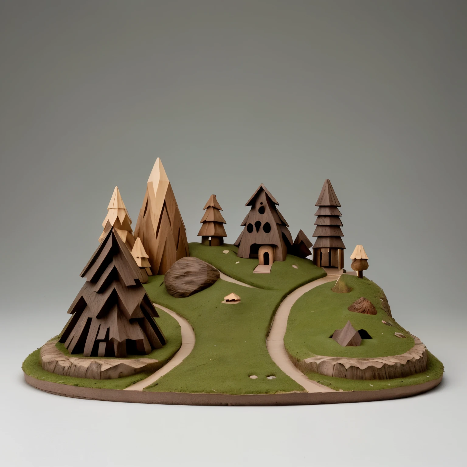 Small "Hills" literally HILL that are small, to supposed to look wood sculpture, and it's for art school project