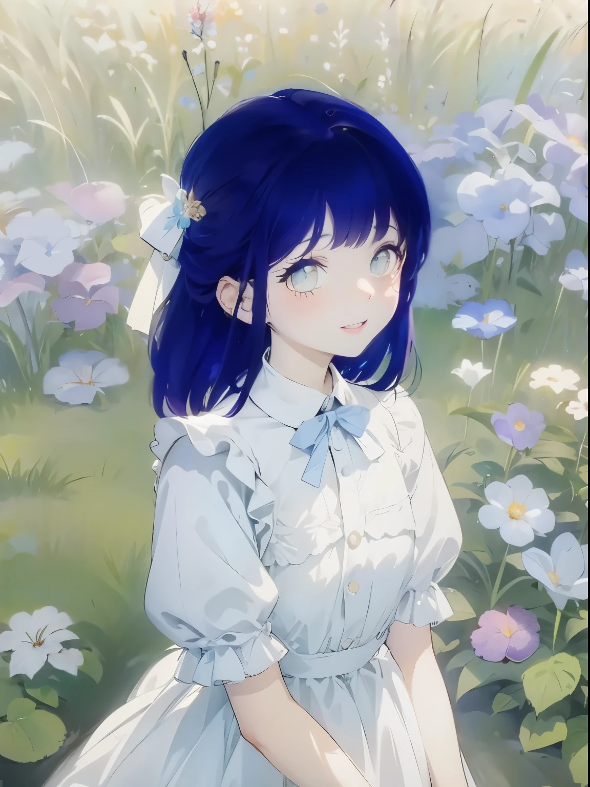 anime sentada em uma cadeira vermelha com flores no fundo, anime moe artstyle, visual anime de uma bonito, Guweiz em Pixiv ArtStation, pequena , no vestido, small curvy , Guweiz em ArtStation Pixiv, Arte Zerochan, anime bonito, Estilo de arte anime bonito, anime illustration, anime girl in a field of flowers with a bow, visual de anime de uma linda garota, Ilustra??o de anime suave, linda garota de anime, portrait of linda garota de anime, lindo estilo de anime, made with anime painter studio, beautiful estilo de arte de anime, portrait of uma garota de anime, em estilo anime, lindo retrato de anime, jovem anime, uma garota de anime, estilo de arte de anime, white eyes, Red lips,