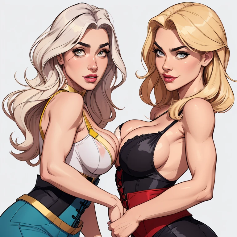 Personagens estilo artgerm femininas Yvonne Strahovski estilo de desenho animado:1.2), Woman from southern Brazil Drawing Gaucha ART Artline white background woman Cartoon image of a woman , roupas sensuais , garota super valente destemida , Ilustra??o estilo desenho animado, estilo de arte dos desenhos animados, estilo de arte dos desenhos animados, digital illustration style, design de personagens altamente detalhado, arte digital detalhada fofa, City fan art, design de personagem retrato, beautiful digital illustration, retrato de alta qualidade, arte em quadrinhos, retrato do design do personagem, Busty without clothes and medium breasts female character two girlfriends Beautiful character pose in dynamic pose two women together Yvonne Strahovski on the left and together with Jennifer Connelly on the right with a symmetrical body with a corset and beautiful breasts, corpo bem definido, delicado e sensual, estilo de desenho animado, digital illustration with each other artgerm style Angelica - Fate/Kaleid Liner Prisma Illya style Cartoon style digital illustration colorful background diverse attractive woman sesy beautiful symmetrical breasts female beautiful breasts in style Cartoon style digital illustration artwork, melhor qualidade,Cartoon style digital illustration style Jill Valentin resident Evil (papel de parede extremamente detalhado da unidade CG 8k), (melhor qualidade), (best illustration), (melhor sombra), absurdos, Realistic lighting, (Abismo), lindo brilho detalhado, arte de , Cartoon style digital illustration style artgermstyle Cartoon style digital illustration