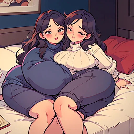 your two headed sweater and sweatpants wearing fat white girlfriend’s older and more attractive conjoined mommy second head asking you to kiss her while your girlfriend is asleep on the fully clothed two headed body they share