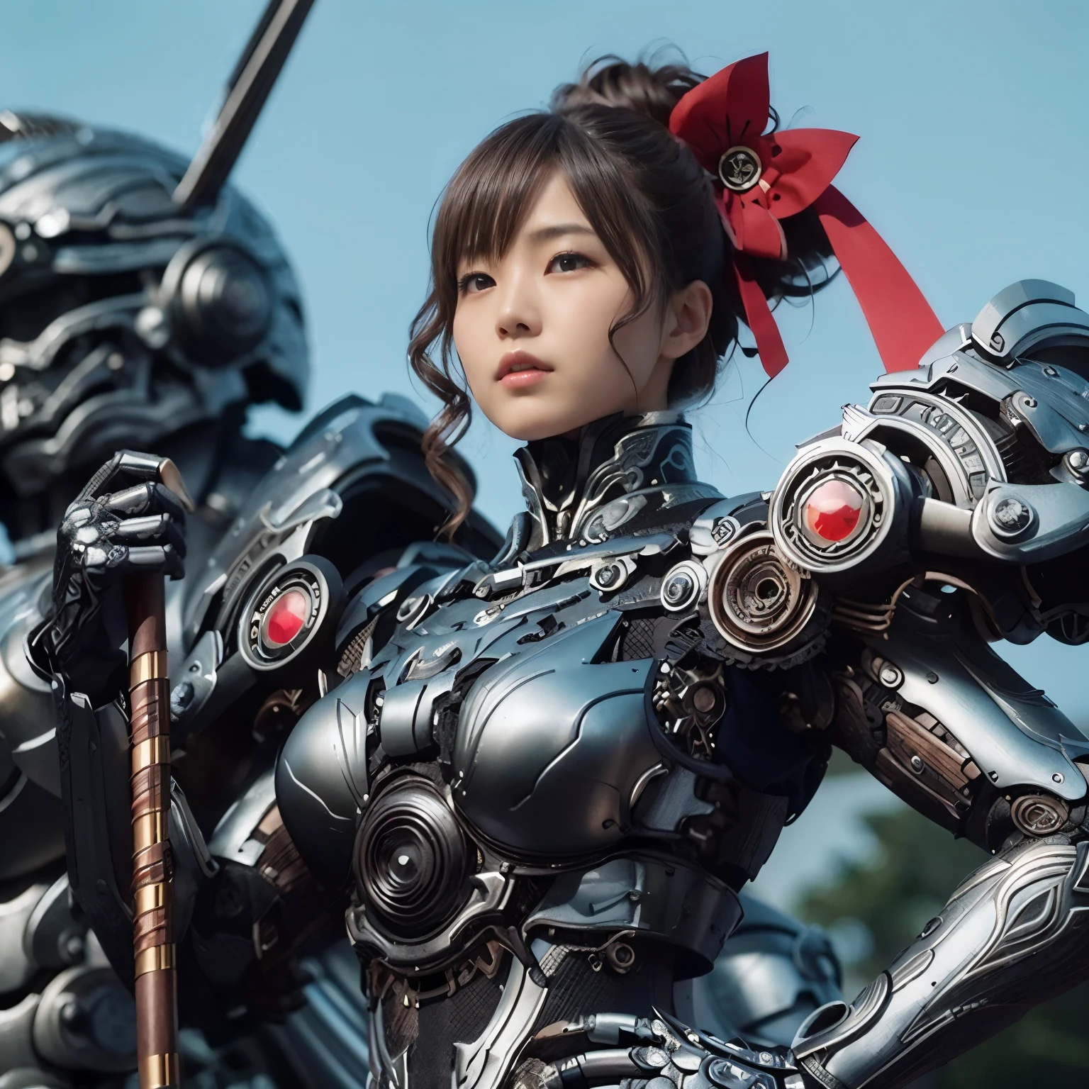 (masterpiece, best quality:1.2), (8k uhd, 16k, 32k, ultra high res), (photorealistic:1.37), (RAW photo), ultimate-realistic, ultimate-realistic details, ultimate-realistic texture, ultimate-intricate details, ultimate-realistic lighting, ultimate-realistic shadow, japanese girl, ultimate-cute face, ultimate-RAW skin, ultimate-realistic eyes, Japanese woman in wooden silver power suit, mechanical, black accents, ultimate intricate detail, wood texture, photorealistic, full body shot