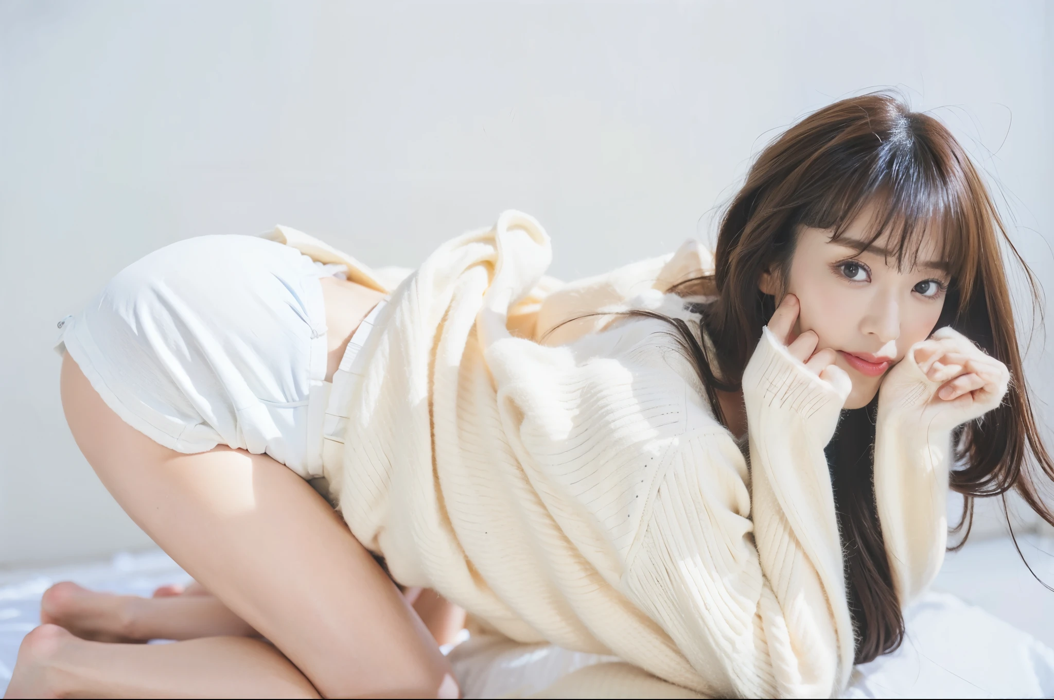 Alafe Asian woman in blue top and denim shorts is leaning on the table, Slim girl model photo, Beautiful Korean Women, Beautiful girl model, Beautiful Asian Girl, Gorgeous Young Korean Woman, Beautiful young Korean woman, Korean Girls, Ruan Jia beautiful!, Japanese Model, beautiful model girl, Gorgeous Chinese Model, Young skinny gravure idol
