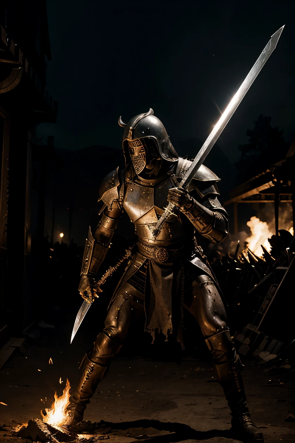Human Demon War Magic and machines, swords and spears