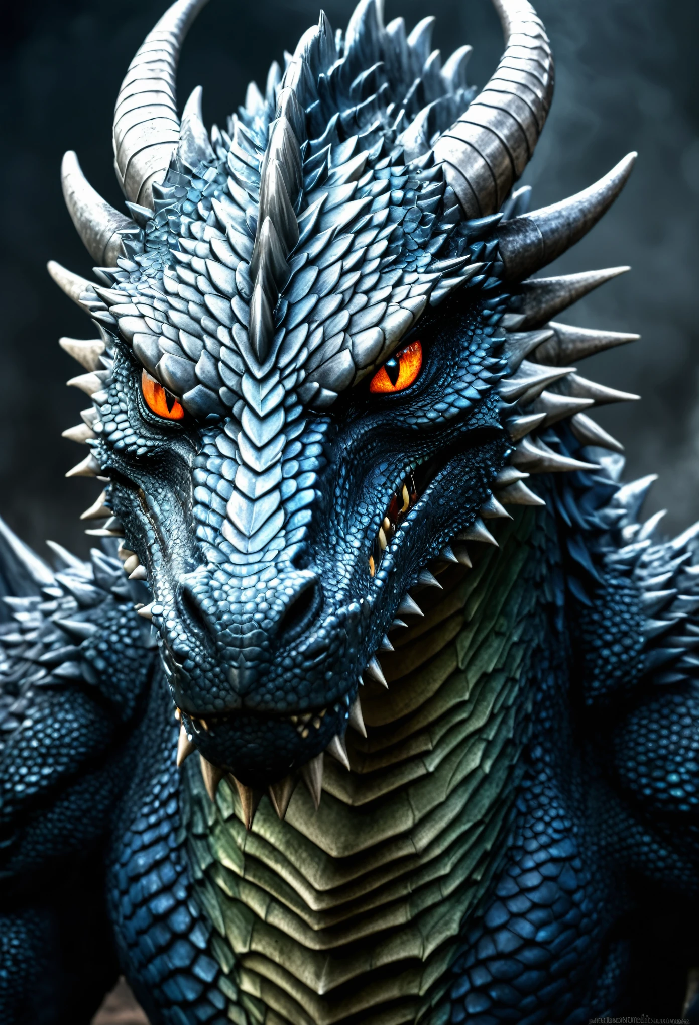 A anthropomorphic dragon, with hypnotizing eyes and menacing with intimidating and dominating presence