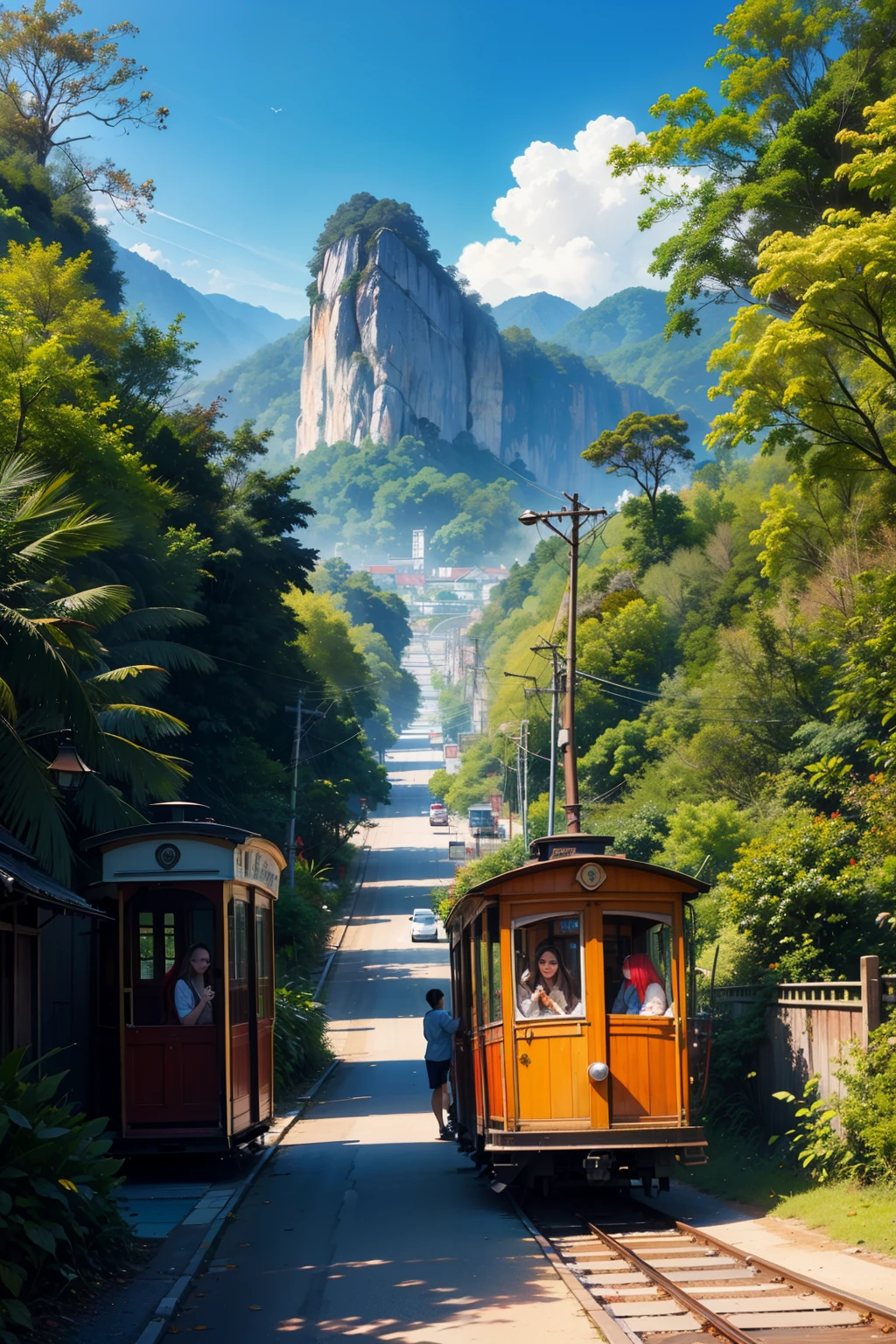 ((best quality)), ((masterpiece)), (detailed), perfect drawing, The beautiful Pulau Langkawi, Kedah, Malaysia, HD graphic, 4k resolution, a beautiful tourism place in Malaysia, cable car, 3d museum, zoo, vibrant color, colourful.