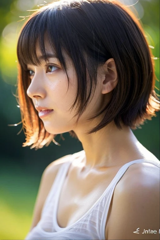 Ultra HD、woman、profile、Uncut Bob、Japanese、Realistic、Bathed in light