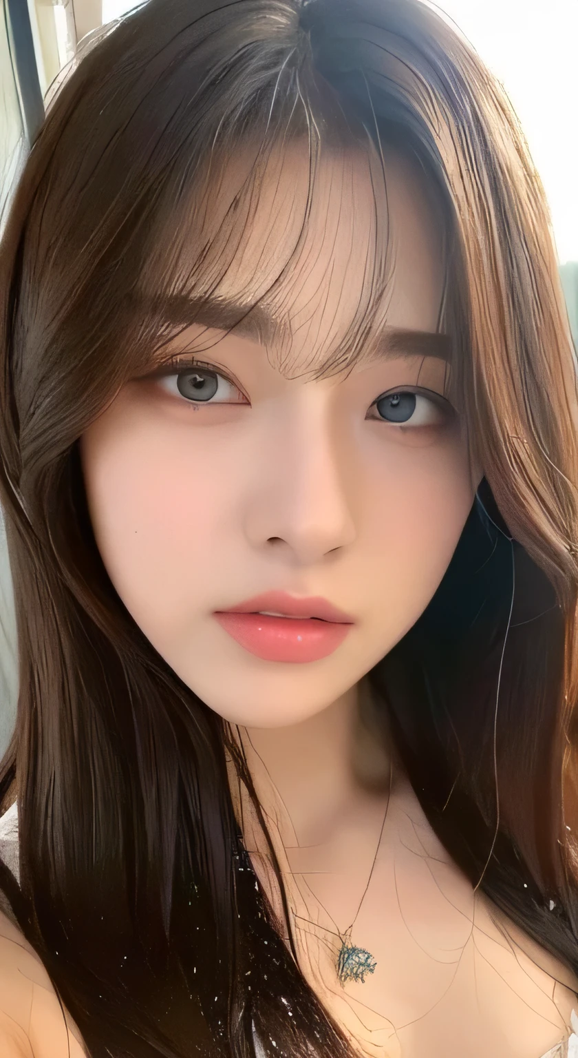 ((highest quality、8k、masterpiece:1.3))、One Girl、Laughter、Full Body Lesbian、Slim face、Beautiful woman、(Dark brown hair)、Sexy underwear:1.1、Ultra detailed face、Detailed eyes、double eyelid、blurred background、Slim face、bus、shower