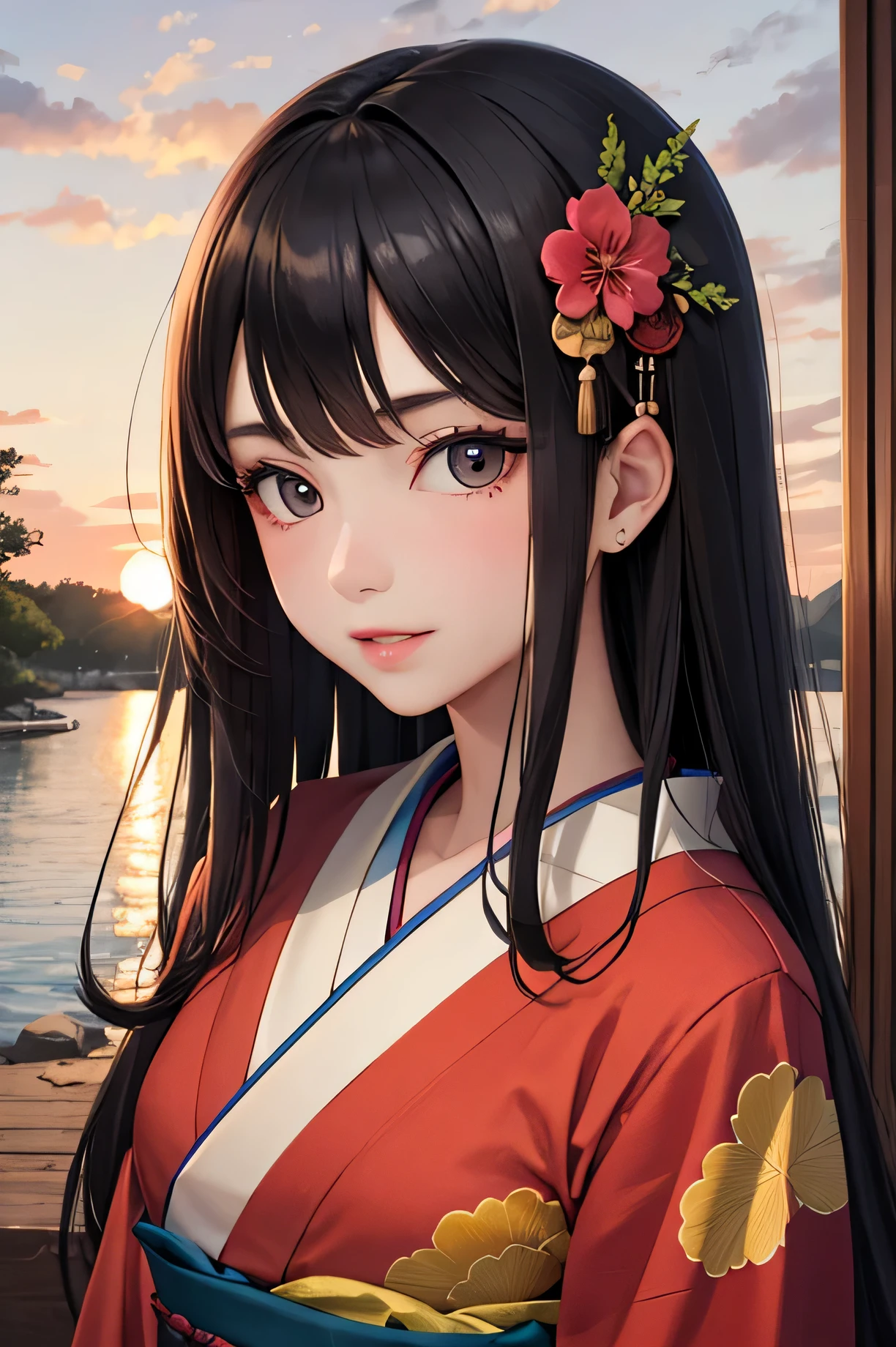  (detailed), Perfect Face,Kimono Girl,Sisters,Sunset