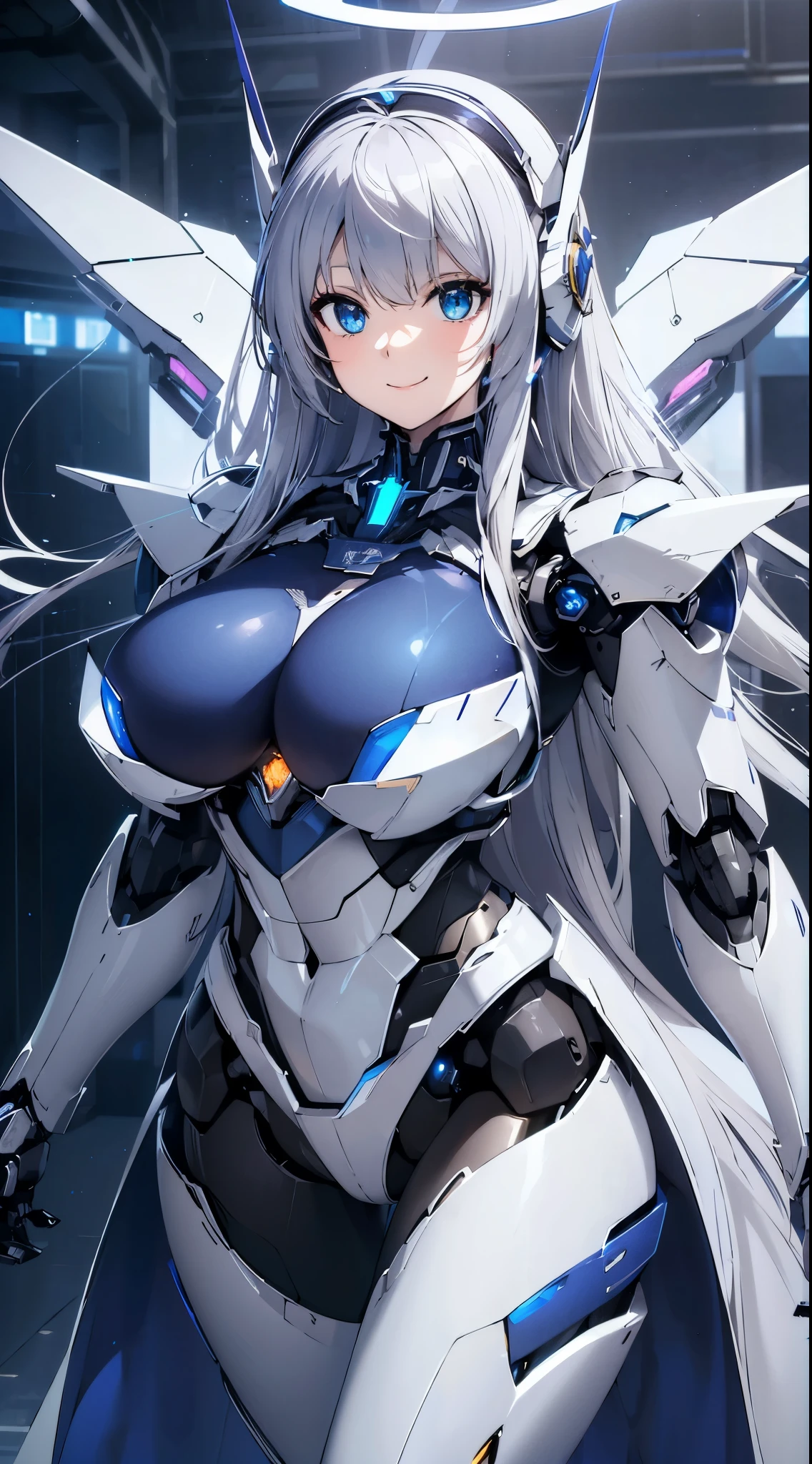 smile、Blue shining mechanical eyes