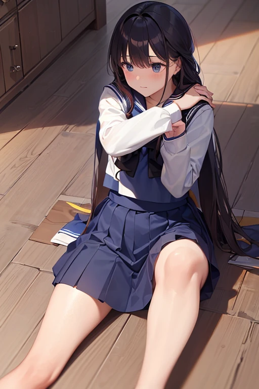 A girl in a school uniform stands at a desk, Anime girl cosplay, japanese girl school uniform, Japanese school uniform, wearing a Japanese school uniform, Beautiful Anime High School Girls, Young gravure idol, Anime cosplay, Surrealism female students, Realistic young gravure idol, young pretty gravure idol, JK school uniform, cute female student