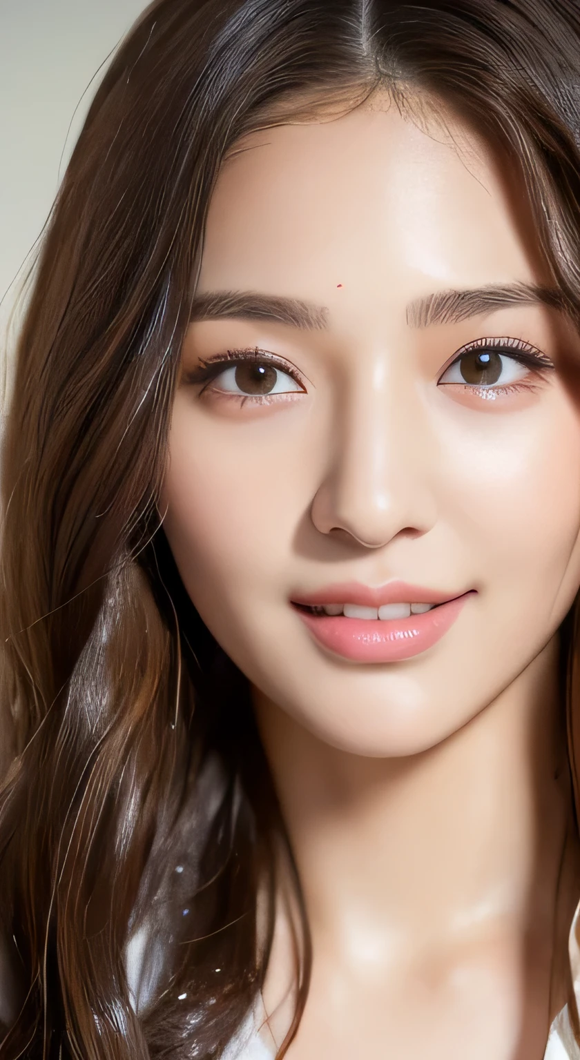 ((highest quality、8k、masterpiece:1.3))、One Girl、Laughter、Full Body Lesbian、Slim face、Beautiful woman、(Dark brown hair)、Sexy underwear:1.1、Ultra detailed face、Detailed eyes、double eyelid、blurred background、Slim face、bus、shower