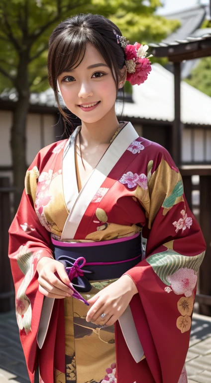 Tabletop、highest quality、Very detailed、girl wearing kimono、new year japan