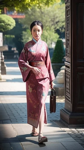Ancient Chinese woman walking alone