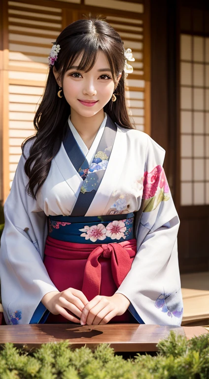 Tabletop、highest quality、Very detailed、girl wearing kimono、new year japan