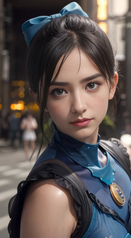 From the side, photorealistic Portraiture, Official Art, Unity 8k wallpaper, 8K Portraitures, highest quality, Very high resolution, (信じられないほどbeautiful自然の背景:1.6), girl, beautiful Italian teen girl., 16 years old, Obscene, (Sexy and attractive:1.1), (Rude expressions:1.6), (Small breasts with raised pink areolas,:1.6), rude, (Captivating smile:1.2), (Whole body 1.0), (Erotic gestures:1.5), (Magic Attack:1.6),(Magical effects such as glow and energy:1.5), (Electric shock from the hand:1.1), (beautifulフラクタルや大理石のデザインが施された、Blue bodysuit with detailed details..:1.5), (beautiful and delicate pomegranate, Topaz, Emerald and Sapphire Jewelry:1.45),  beautiful sensual face, Portraiture, (Thick eyebrows:1.2), (Big purple eyes..:1.2), beautiful eyes with delicate symmetry.., (Very fine eye:1.4), (High resolution eyes:1.1), Intimate Face, (Highly detailed skin texture:1.4), White skin, 青White skin, Perfect Anatomy, thin, (beautiful toned body:1.1), Hair Bow, (Moisturized Skin:1.1), Sweaty, No makeup, Bear, Excellent anatomy, Face Focus, Good Coin, (Emilia Clarke:0.6)  (Emma Watson:0.3),(Jennifer Connelly:0.4), (Facial hypertrophy:1.5), Elegant face, I hope it goes well, sweet, Sci-fi Cyberpunk, (緻密でbeautifulデザインの手袋..:1.2), Blurred Background, Blurred foreground, The depth of the written world, (Motion Blur:1.1), Complex and colorful biomechanical bodysuit, Tangled, Mandala, Intertwined,  (Small breasts:1.2), Translucent chest, (beautiful :1.2), (NSTDA.:1.2), Big Hips, prattle,  Juice stains, Bust Grip