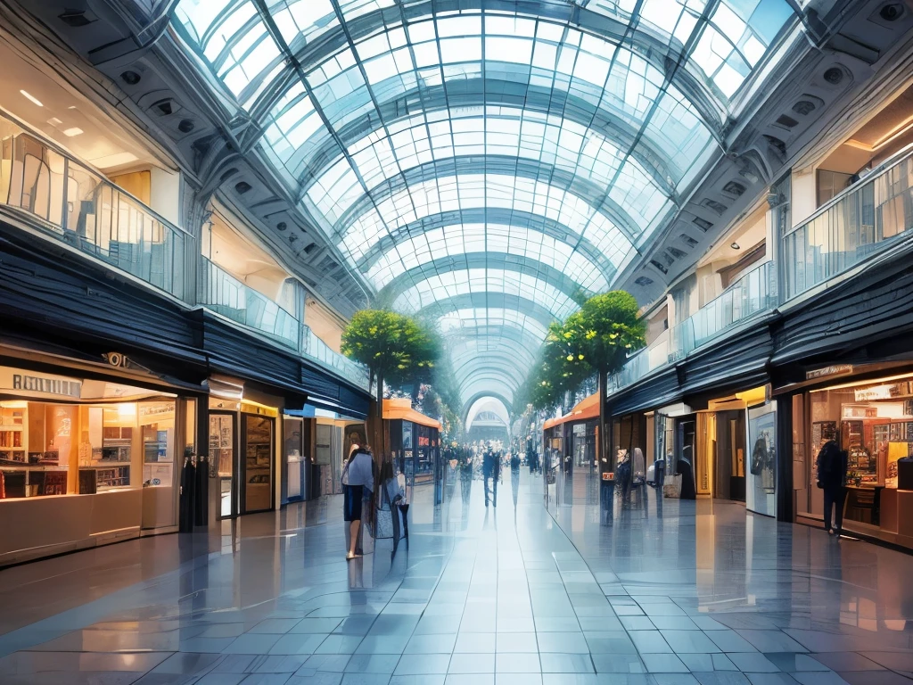 (highest quality:1.5), (masterpiece:1.5), background, noon, shopping mall, inside, tokyo,