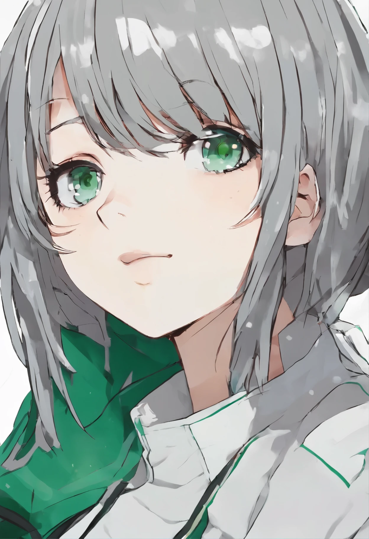 personaje femenino de la UA de Boku no hero academia.
pelo: corto estilo Bob color gris oscuro
ojos: round and somewhat large with somewhat long eyelashes and emerald green eyes.
thin lips small nose with glasses and a mole on the left cheek