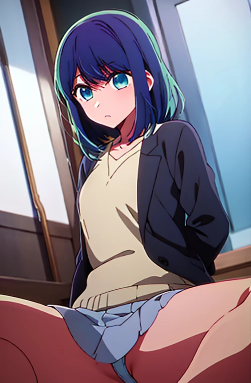 kurokawaakane\(1zGame\),One Girl, alone,stage,Portraiture,View audience,Squat,Spread your legs,Spread your legs,Sailor suit,