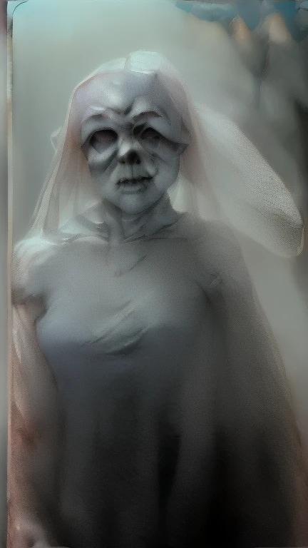 a scary transparent ghost girl monster, horror, full length portrait, extremely detailed, finely detailed, radiosity, physically-based rendering, 8k, hdr, dslr, RAW photo, best quality, masterpiece, realistic, photo-realistic, black solid background