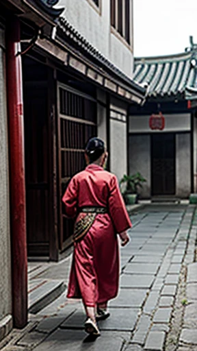 Ancient Chinese woman walking alone