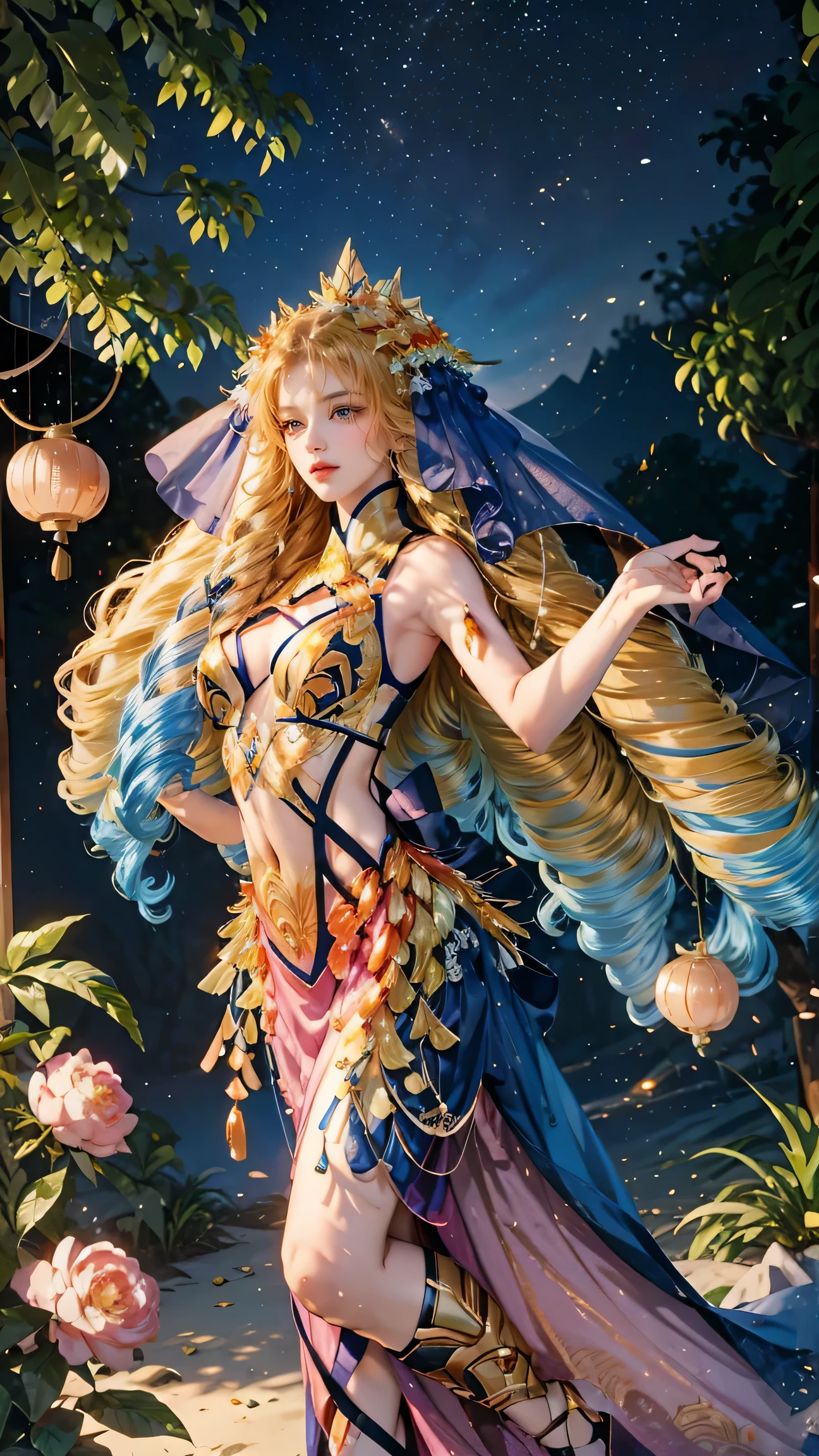 PerfectNwsjMajic, (Masterpiece, Top Quality, Best Quality, (((Photoreal Stick)), Official Art, Beautiful and Aesthetic: 1.2), (1girl), Very Detailed, Colorful, Best Detailed, Official Art, Unity 8k Wallpaper, Ultra Detailed, Beautiful Aesthetic, Beautiful, Masterpiece, Best Quality, (Zentangle, Mandala, Entangled), Sacred Light, Gold Leaf, Gold Leaf Art, Glitter painting,