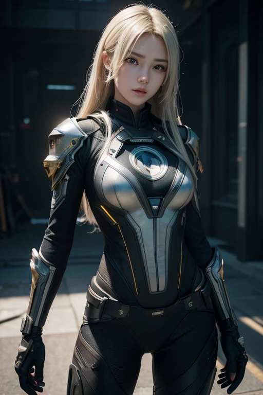 ((highest quality)), ((masterpiece)), (detailed:1.4), 3D, Beautiful cyberpunk woman image, Attractive Russian model Nata Lee, Light blonde hair, High resolution (High Dynamic Range), Ray Tracing, NVIDIA, Super Resolution, Unreal 5, Scattered beneath the surface, PBR texturing, Post-processing, Anisotropic Filtering, Depth of written boundary, Maximum clarity and sharpness, Multilayer Texture, Albedo and Specular Maps, Surface Shading, Accurate simulation of light-matter interactions, Perfect Proportions, Octane Rendering, Two-tone lighting, wide aperture, Low ISO, White balance, Three-part method,8K RAW.