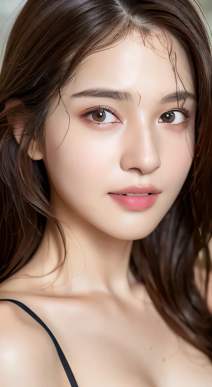 ((highest quality、8k、masterpiece:1.3))、One Girl、Laughter、Full Body Lesbian、Slim face、Beautiful woman、(Dark brown hair)、Sexy underwear:1.1、Ultra detailed face、Detailed eyes、double eyelid、Blurred Background、Slim face、bus、shower