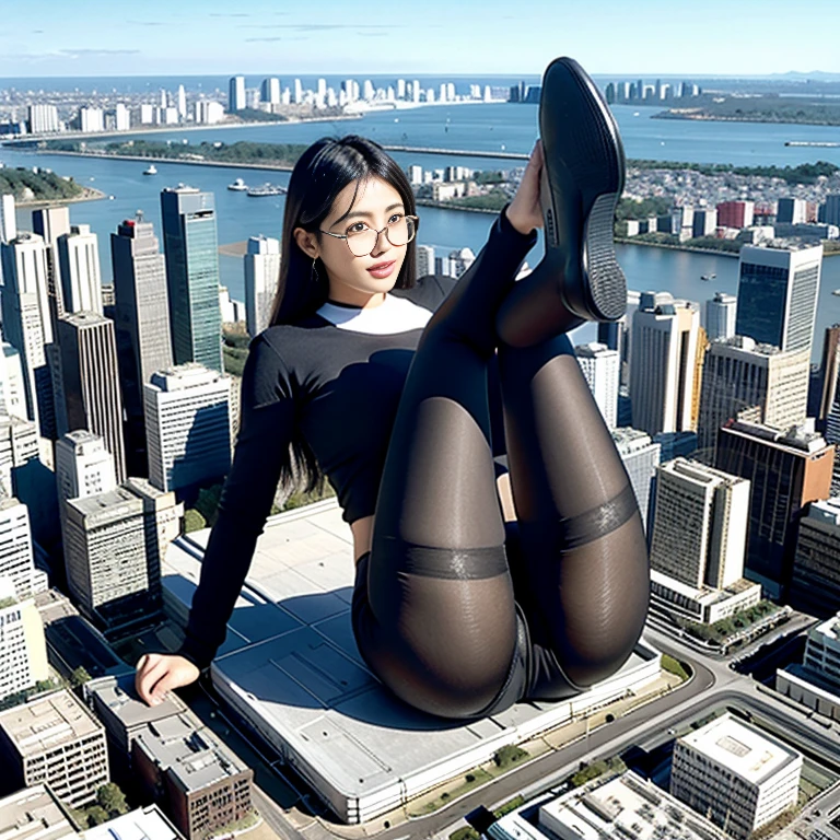 varias chicas, giganta art, Very detailed shot of El Gigante, el gigante, Cabello corto, Giant woman bigger than a skyscraper, Usar gafas sin montura, enorme teta, gran culo, ropa interior, sujetador de encaje, Ropa interior de Encaje, pantimedias negras, I can see my toes through my pantyhose., Se quitan los zapatos, very small metropolis, Trying to crush a miniature metropolis, Full body representation, GTS, giga giganta, giganta, pantimedias negras, Ciudad pisando fuerte,ciudad de choque,Small Town,microciudad,