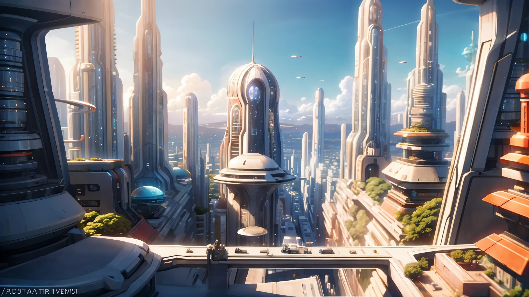 Ultra detailed, ulta realistic, best quality, masterpiece, futuristic, futuristic city, angle from sky, night, midnight, dark lightning