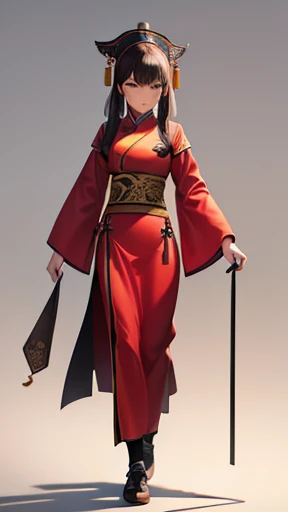 Ancient Chinese woman walking alone