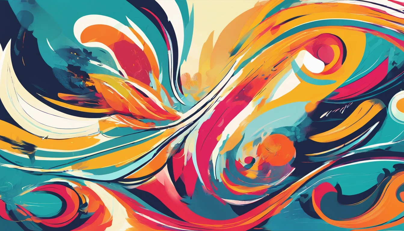 abstract, masterpiece, vector, illustration, high quality, high resolution, bold shapes, sharp lines, rich color, depths of anger, mad, sadness, vivid hues, jagged edges, flowing, mournful forms