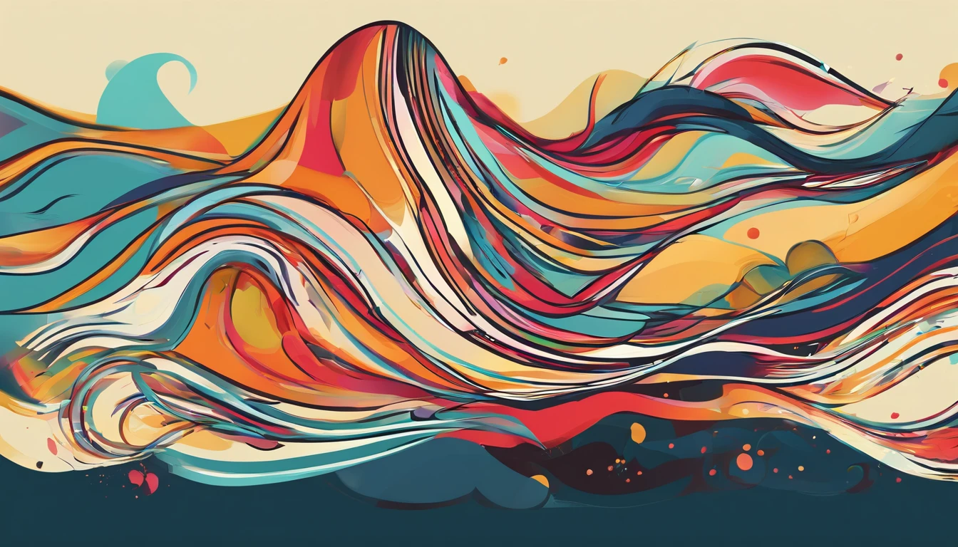 abstract, masterpiece, vector, illustration, high quality, high resolution, bold shapes, sharp lines, rich color, depths of anger, mad, sadness, vivid hues, jagged edges, flowing, mournful forms