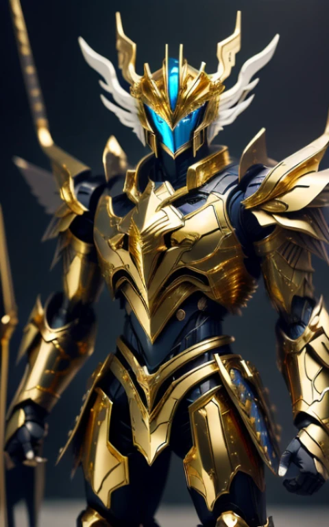 (Best Quality)), (Mecha: 1.3AND Saint Seiya AND Armor), (Crystal: 0.4), Dynamic Pose, ((Masterpiece)), (Details: 1.4), Panorama, Wide, Cinematic Lighting, (Gold|White: 1.5), (Glow FX::0.5), Weapons, Zrpgstyle, Solo, Laser Sword, Textured Skin 3D, HDR, Maximum Image Quality 16K, Best Quality, Crazy Detail, David La Chapelle style lens, Professional RAW color photos from Canon EOS R6 shooting masterpieces, ray tracing, surrealist detail school, unrealistic engine style