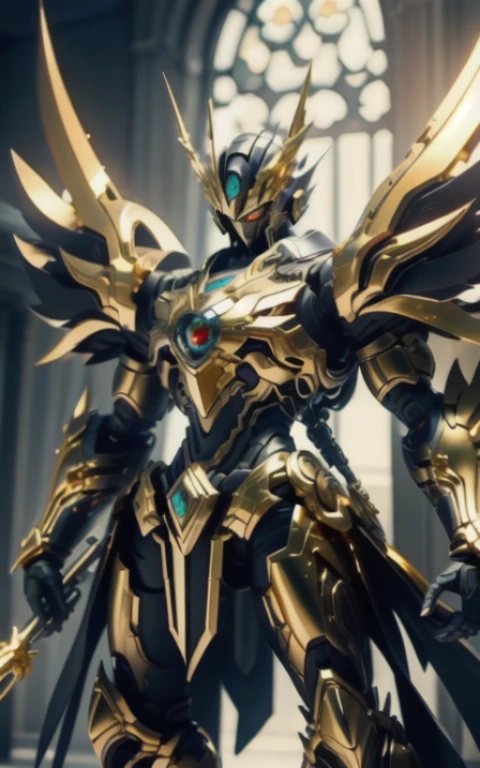 (Best Quality)), (Mecha: 1.3AND Saint Seiya AND Armor), (Crystal: 0.4), Dynamic Pose, ((Masterpiece)), (Details: 1.4), Panorama, Wide, Cinematic Lighting, (Gold|White: 1.5), (Glow FX::0.5), Weapons, Zrpgstyle, Solo, Laser Sword, Textured Skin 3D, HDR, Maximum Image Quality 16K, Best Quality, Crazy Detail, David La Chapelle style lens, Professional RAW color photos from Canon EOS R6 shooting masterpieces, ray tracing, surrealist detail school, unrealistic engine style