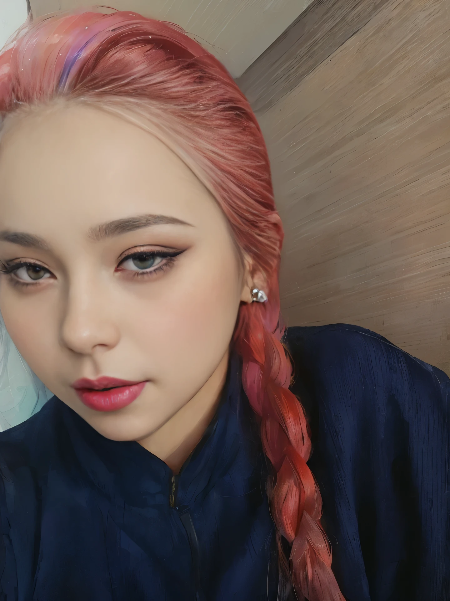 (masterpiece, best quality:1.3), Lucy, 1 girl, (colorful hair:1.4), Lucy (cyberpunk), cyberpunk,( bare shoulders:0.8), (Smile:0.6), looking at the audience, focus only, Bangs, red lips, , red eyeliner, elder sister, Colorful head profile:0.6),Big
Red hair, yellow eyes