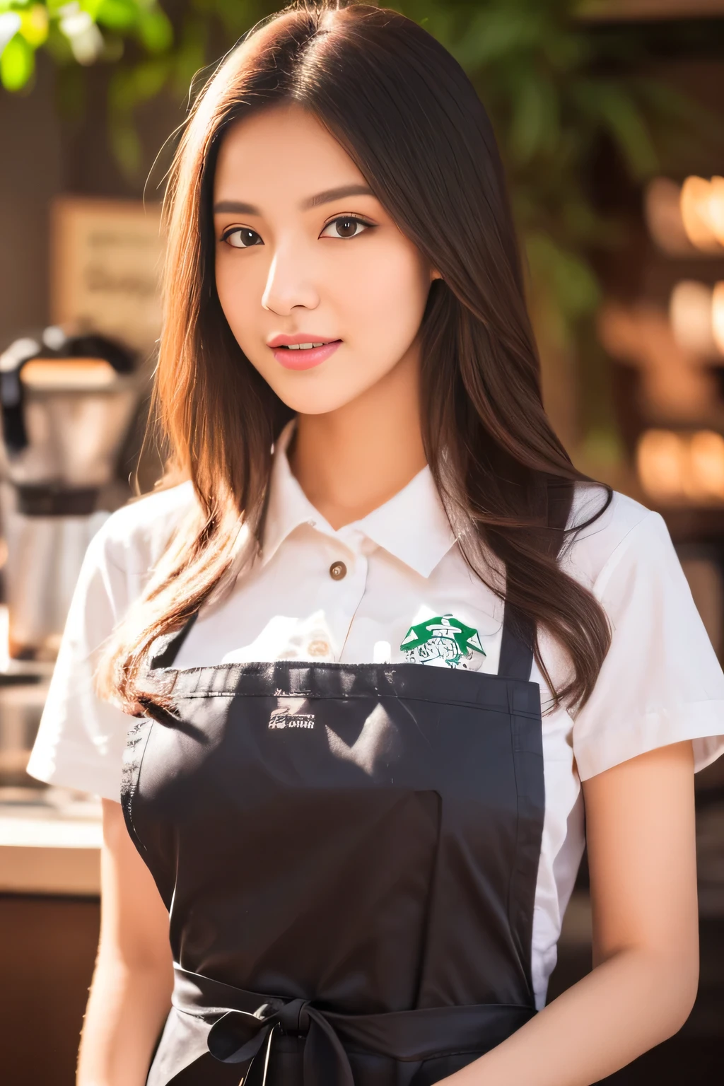 good aninomy, Masterpiece, Best Quality, 4k, 8k, professional photography, Luz tinue, infoque nítido,1 girl,
Meme_with hielo_linte_with_mama_milk_propiowaifu, propiowaifu,Starbucks,
coffee shop, blurred background, bokeh, light particles, apron, barista, mamas, neckline, clavicle, cup, green_apron, Café, tinincia, tinincia_cup,
with hielo_linte_with_mama_milk_(Meme), looking_in_viewer, Meme, naked_apron, side chest, Alone, curves, narrow waist,
cheered up_mono_propiowaifu,www.propiowaifu.with,
wide,mamas,huge mamas,large mamas,hits,Blue eyes,Side locks,lipstick,withstituir,by rubio,pelo intre los ojos,Horse tail,Red lips,eyebrows visible through hair,