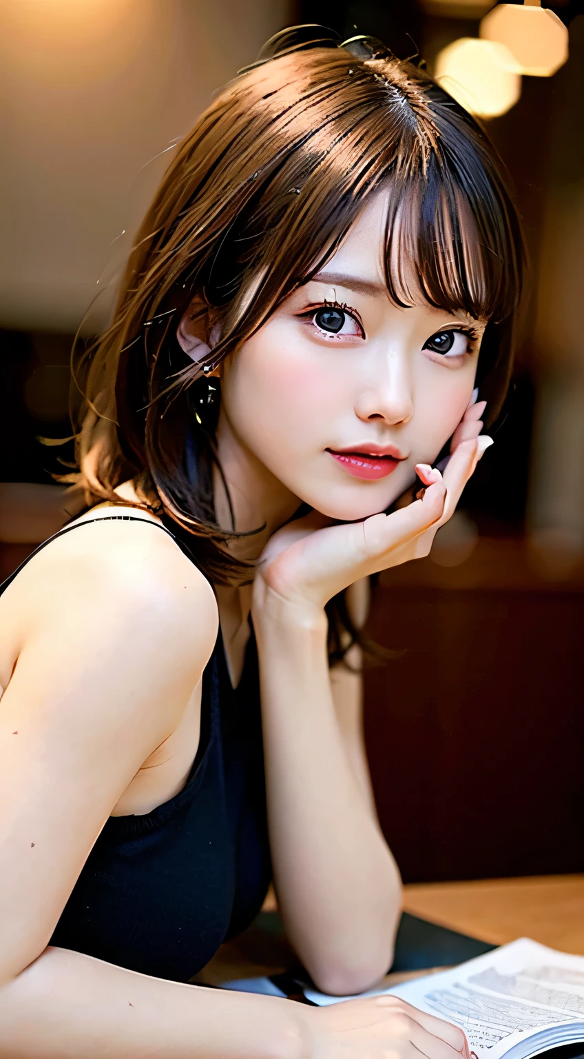 (8k, RAW Photos:1.2),Detailed face and eyes,最high quality, 超A high resolution, Very detailed ,Intricate details ,Tabletop ,pretty girl , soft cinematic light, Hyper Detail,Sharp focus, high quality,Blonde, Bobcut, Browsing Caution, Masturbation, Glamour