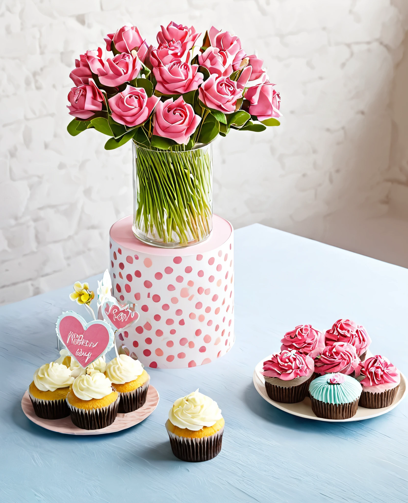Cake and cupcakes for Mother's Day