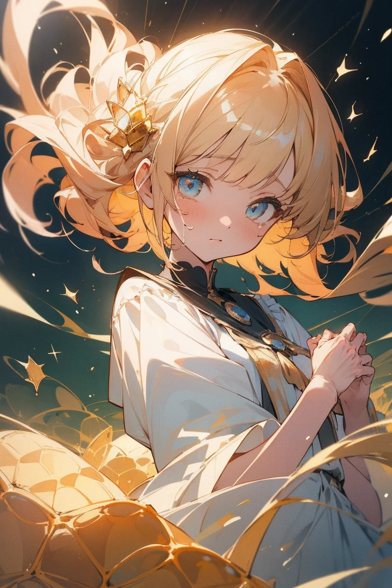 (masterpiece), (highest quality), (Very detailed),(Fluffy hair),(shape), (1 girl), (garteners)Detailed and beautiful eyes,Delicate beautiful face,floating,(High saturation)(The Shining),Panty shot,Are crying,Looking down on(honeycomb,Hairstyle)