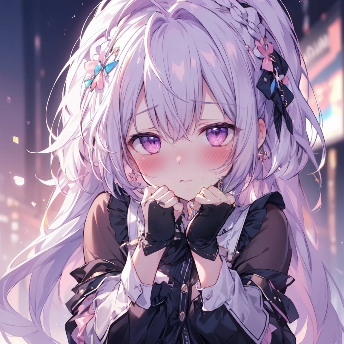 ,The hairstyle is cute,Eye Reflexes,Masterpiece,Highest quality,8k,A world of light,Highly revealing clothing,Feeling embarrassed,とてもFeeling embarrassed,Panty shot,(((blush)))