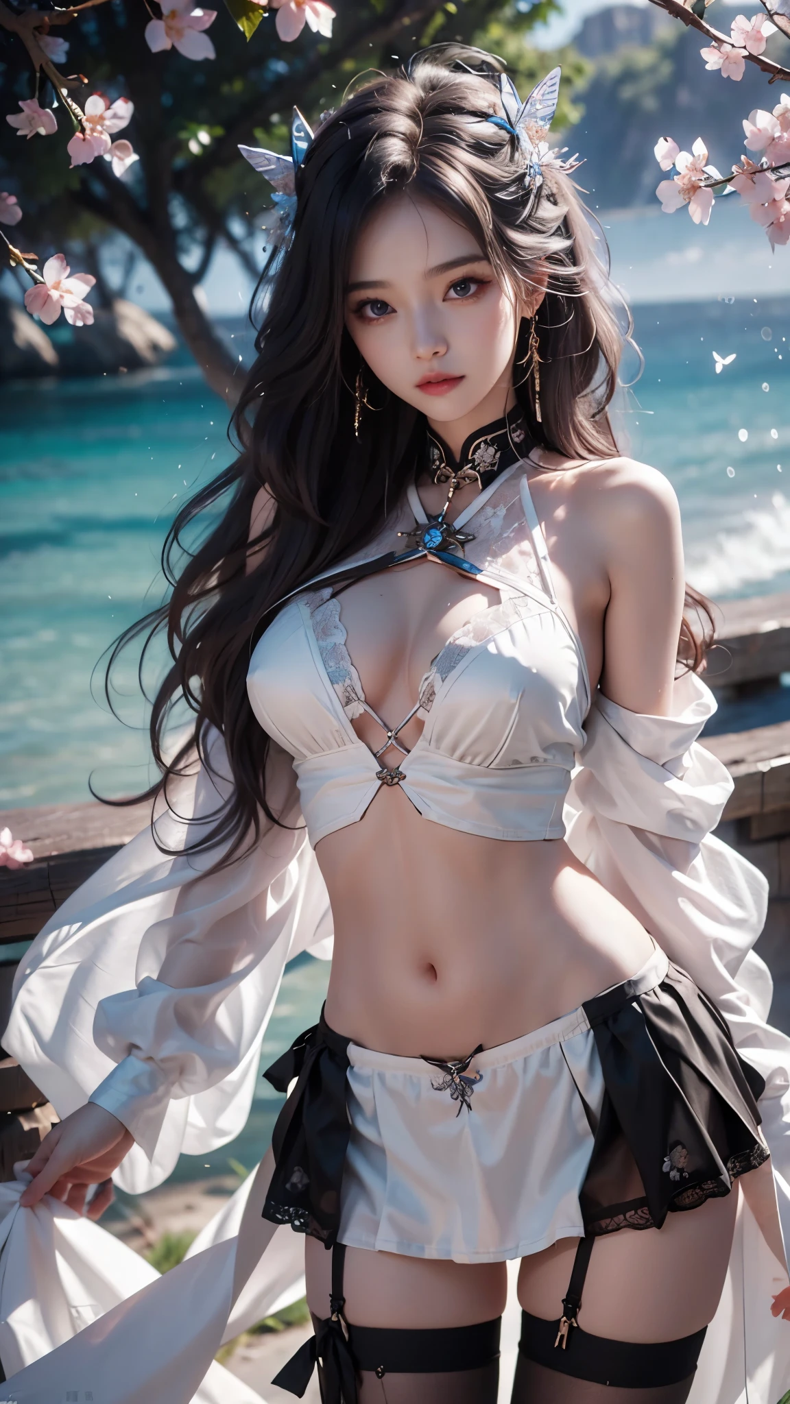 (no logo), perfect figure beautiful woman:1.4, Layered Hair Style, Protruding cleavage, Snow 2D costume:1.5, jewel, Highly Detailed Face and Skin Textur, double-edged eyelid, Whiten the skin, long hair, Collar, background snow plains, diamond dust, nsfw, showing nipples,