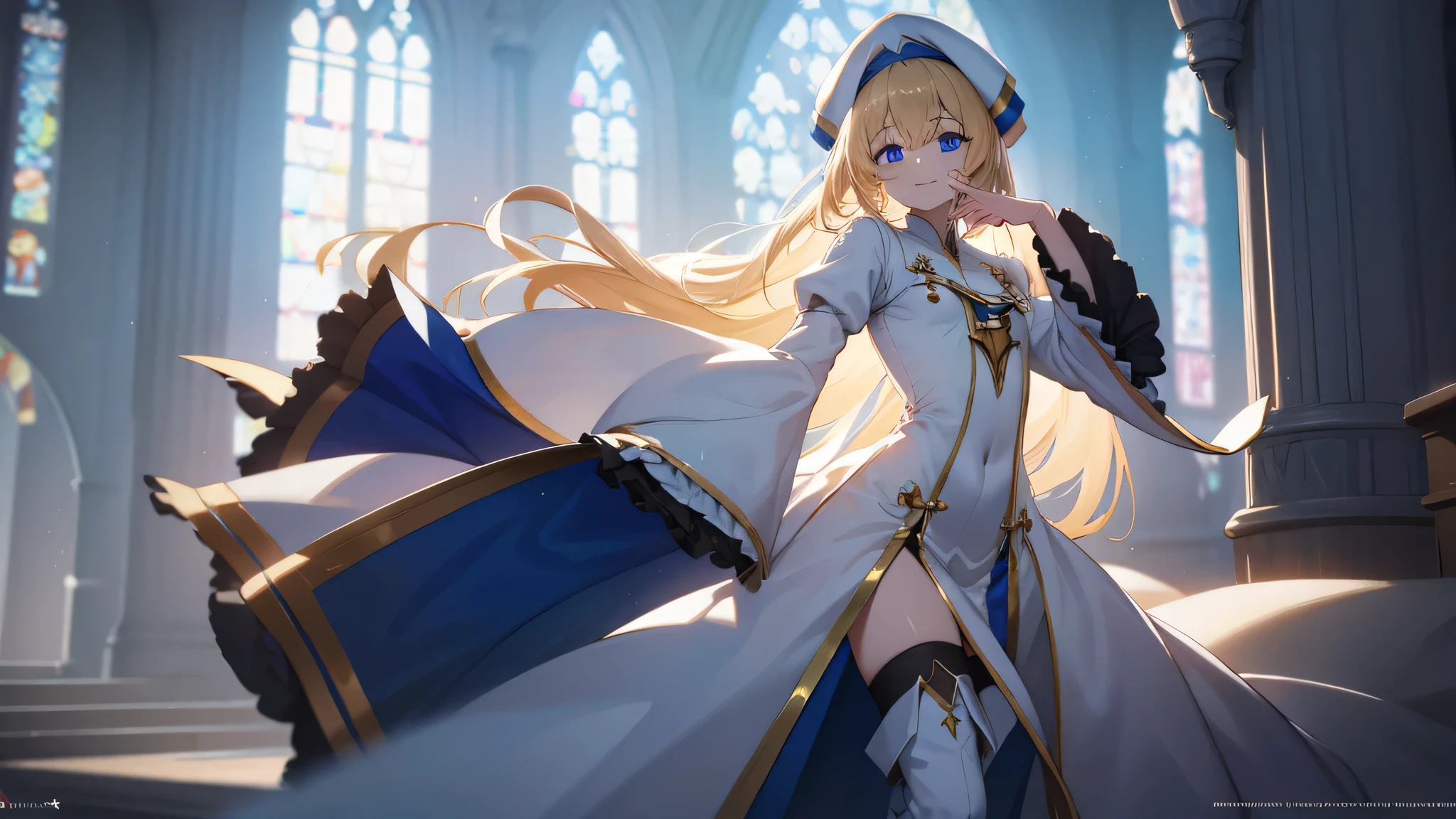 <lora:Sword_Saint_Job__Class_for_Pony:1> saint, sexy, anime style, focus on legs, dynamic angle, blindfolded, blushing, horny, score_9, score_8_up, score_7_up, score_6_up, score_5_up, score_4_up, hd, (ultra hd quality details), 8K