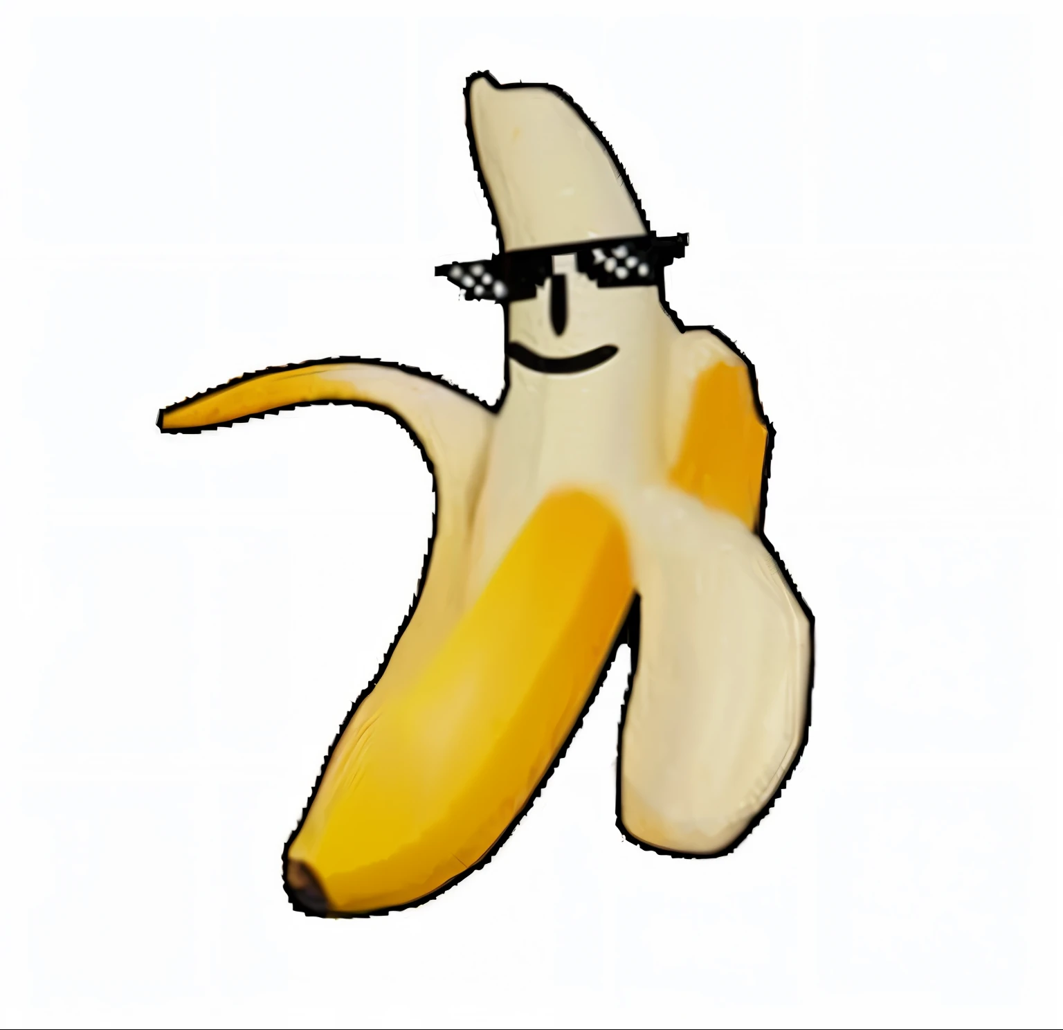 Kopiere das Bild mit geringer abweichung, cartoon zeichnung, mit einer sonnenbrille auf, entspannt, on white background