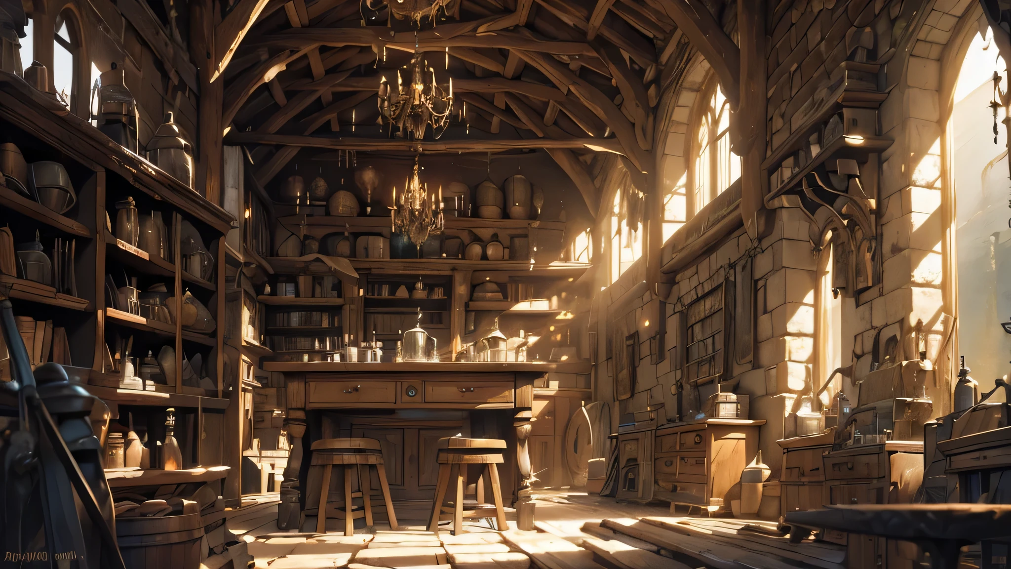 (best quality,4k,8k,highres,masterpiece:1.2),ultra-detailed,(realistic,photorealistic,photo-realistic:1.37),illustrates an abandoned and dusty underground blacksmith's workshop, a medieval fanatic theme,grimy,dark,ominous,medieval tools,speckles of rust,ancient artifacts,cracked stone walls,flickering torches,heavy iron chains,shadows dancing,thick cobwebs,distant sounds of dripping water,cavernous chamber,mysterious atmosphere,dimly lit,subterranean,secretive,lost in time and history,whispers of bygone tales,echoes of hammer strikes,anvil's echoes,ethereal,mysterious alchemy,unveiling ancient secrets,forging weapons of old,decaying wooden shelves,scattered manuscripts and scrolls,vaulted ceiling with stone arches,musty air,lost treasures...