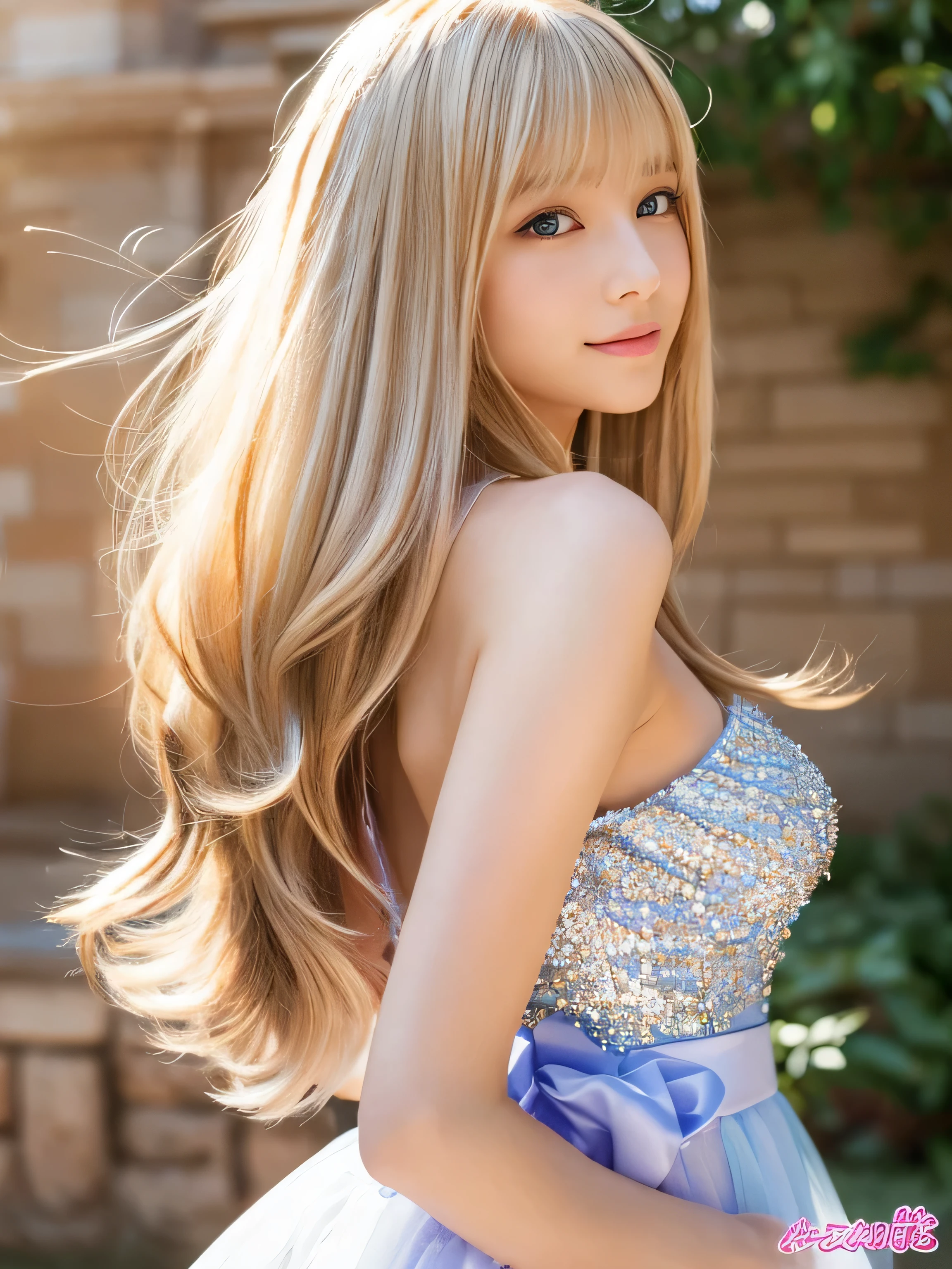 ((whole body))　(big 1.4)　Beautiful Fantasy Girl　((highest quality)), ((masterpiece)), (Get used to it), Perfect Face　(1 girl)　(French)　(she is 15 years old、The cutest teen in France.)　((highest quality)), ((masterpiece)), length blonde hair 　length, Shining golden hair,Golden Silky Hair, Straight blonde hair, length blonde straight hair, Perfect silky straight hair, Straight blonde hair, length blonde hair, Her hair is long and straight., detailed length blonde hair　((big 1.4))　Super Long Hair down to the ankles　((Neat bangs　The neatly trimmed bangs are princess cut and cover the entire forehead......))...　Bright crimson lips　good, Anatomically correct hand　Thin fingers　Anatomically correct five fingers　Sexy professional makeup　Beautiful French girl face, French facial features, Long Hair shiny Long Hair, length, Shining golden hair, length, Straight Golden Hair, Her hair is long and straight., Super Long Hair girl, Silky Hair, length blonde hair, Silky Hair, length, Flat Hair, Silky texture, Long Hair, length, flowing blonde hair, thin and shiny hair　Anatomically correct、White beautiful human skin and detail of hands and fingers　Beautiful Eyes　Mouth Details　the corners of the mouth rise slightly　Cool look　　(The eyebrow color is dark brown.)　　(Yellow dress posing for a picture, Disney Portraits, tumbler, shin hanga, wearing organza gown, dressed beautiful gown, lady using Yellow dress, color: Yellow, A woman wearing a sparkly floral dress, elegant Yellow skin, gown, Fantasy Dress, Formal Wear, light Yellow　beautiful gown, Yellow theme　)　(A church with high quality stained glass..)　(she&#39;Random Pause)　(Random model standing pose)
