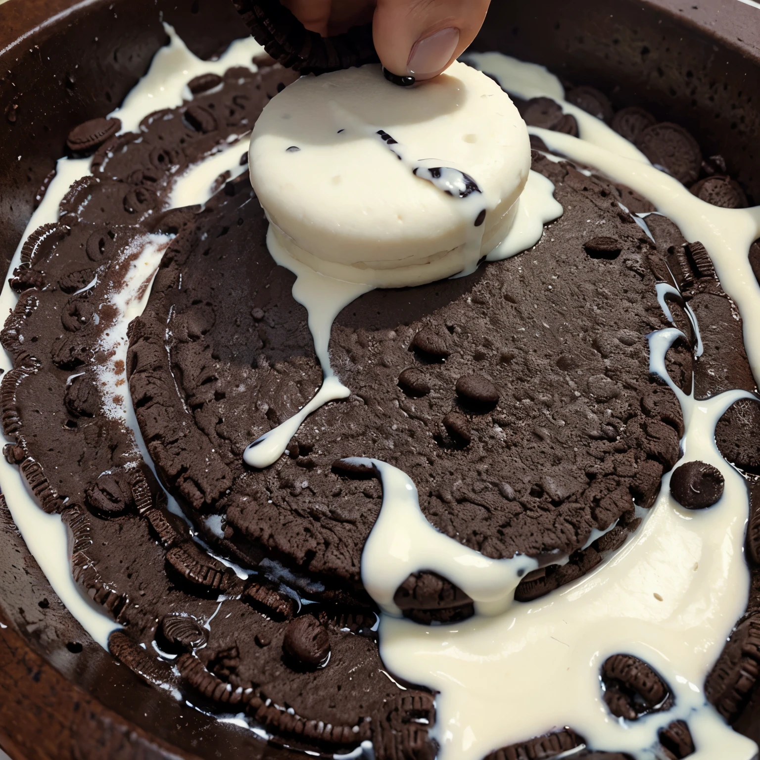 (masterpiece, best quality:1.4),oreo with splashing of milk