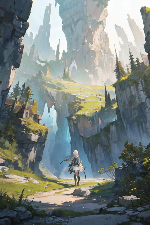 Heath of the Wilderness、highest quality, extremely delicate and beautiful, Fantasy Landscape, Depth of written boundary, High resolution, Complex, delicate,